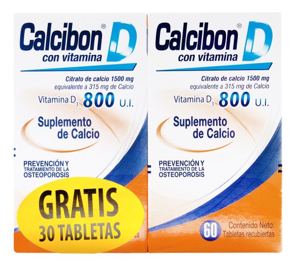 Citrato De Calcio Calcibon D 800 Ui 60 Tabletas