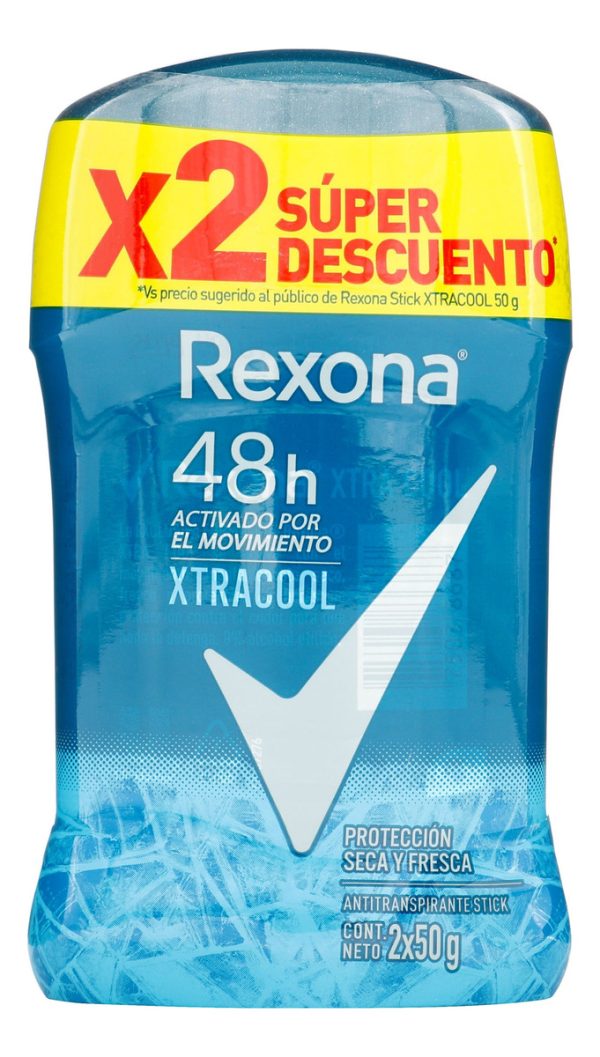 2 Desodorantes Rexona Xtracool Barra 50 Gr C/u