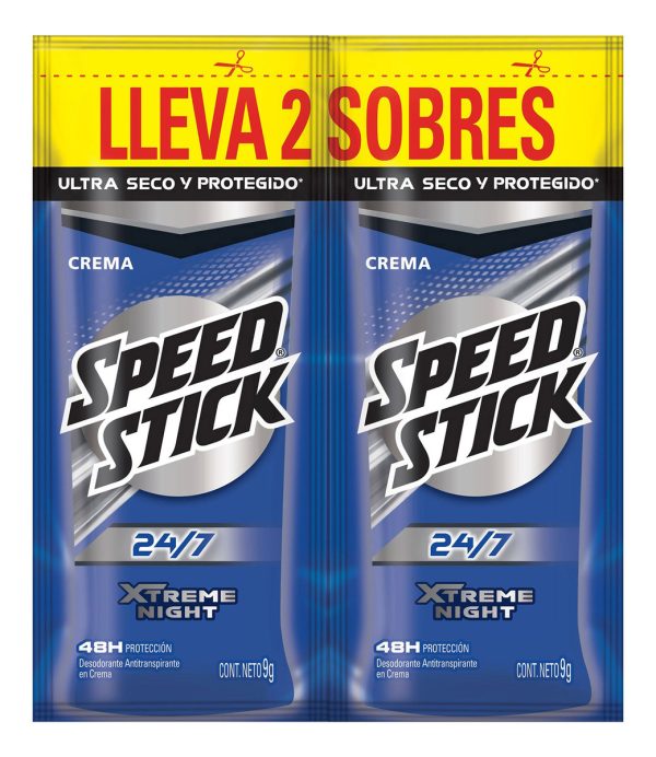 Desodorante Speed Stick Men Xtreme Night Crema 18 Sobres - Imagen 2