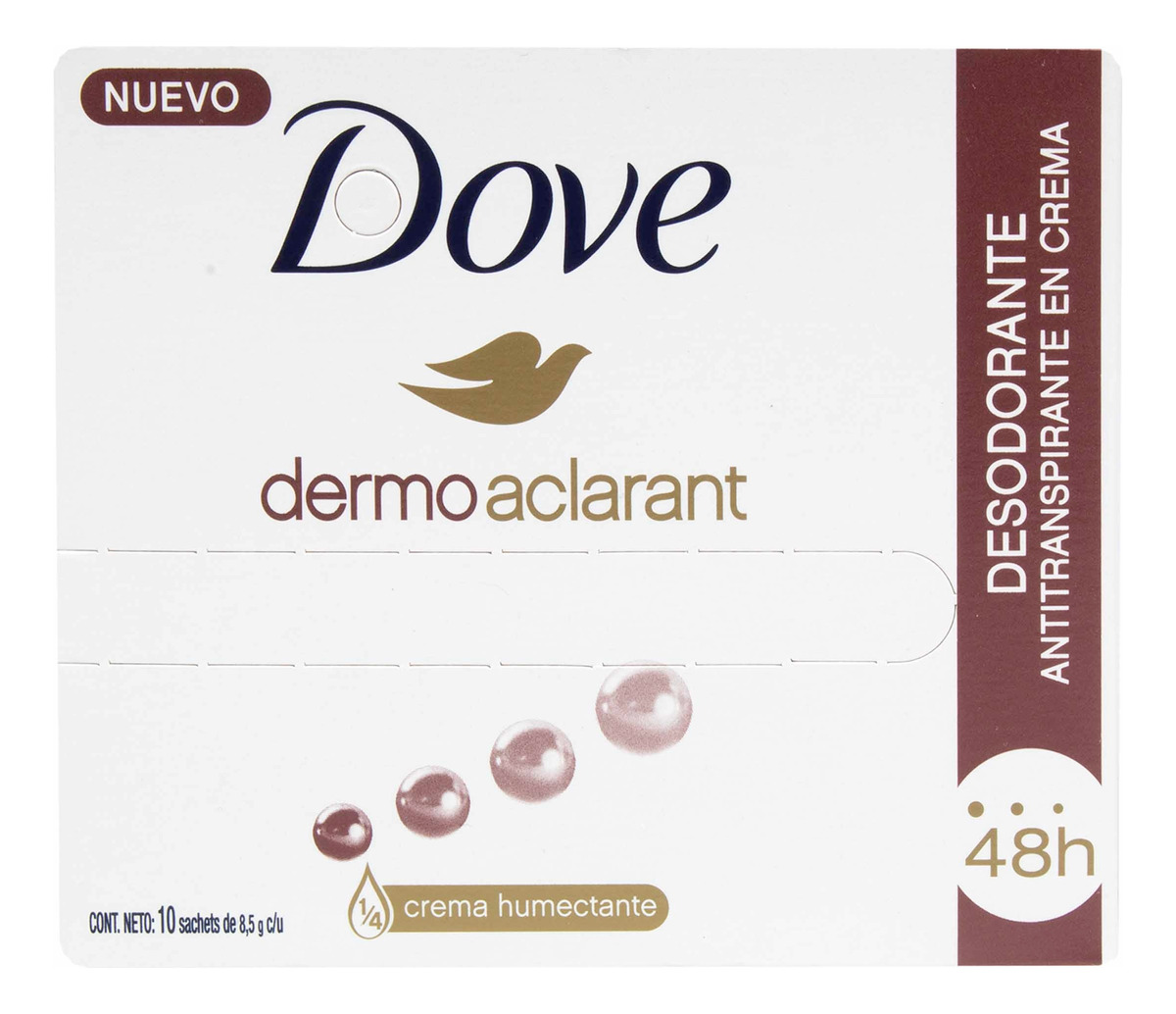 Desodorante Dove Dermoaclarant Crema 8.5 Gr X 10 Sobres
