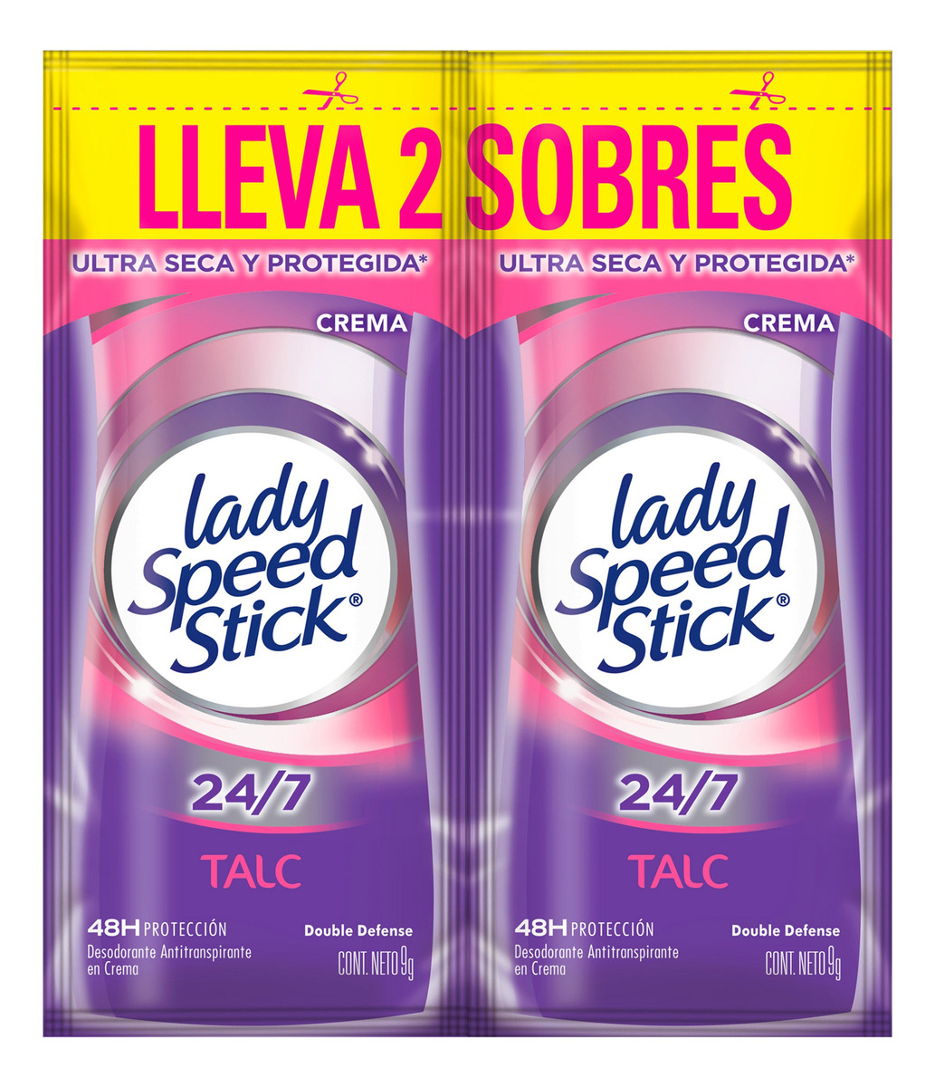 Desodorante Lady Speed Stick Crema Double Defense 18 Sobres