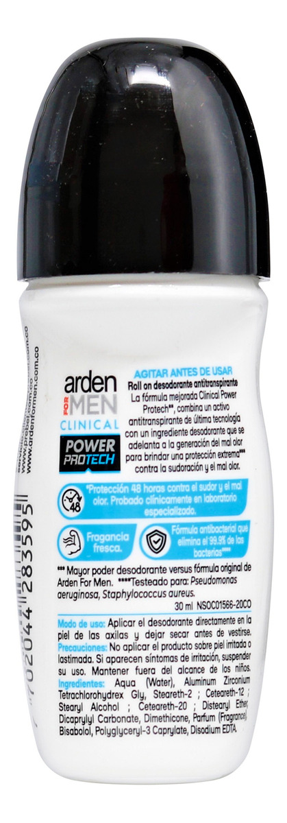 Desodorante Arden For Men Clinical Power Protech Roll-on 30m - Imagen 2