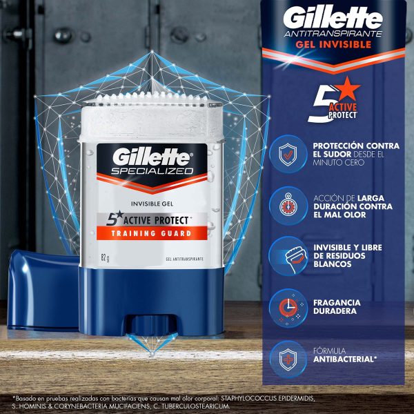 Desodorante Gillette Training Guard Invisible Gel 82 Gr - Imagen 3