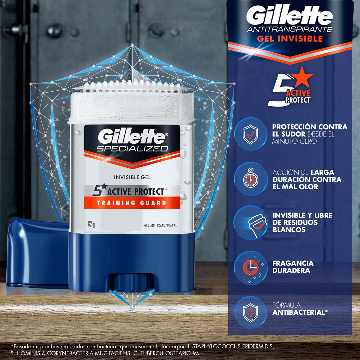 Desodorante Gillette Training Guard Invisible Gel 82 Gr - Imagen 3