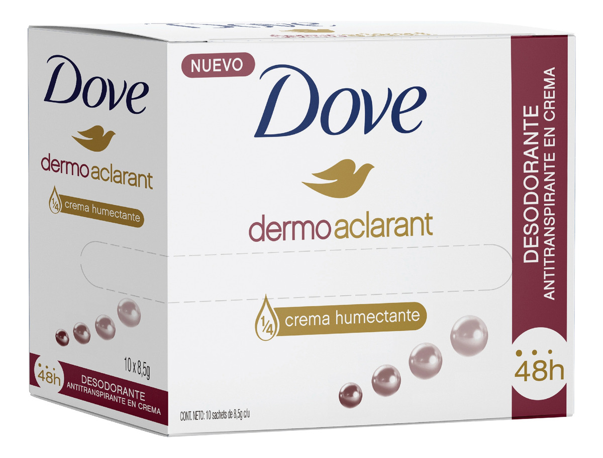 Desodorante Dove Dermoaclarant Crema 8.5 Gr X 10 Sobres - Imagen 2