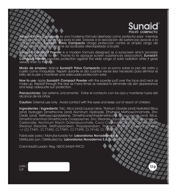 Sunaid Polvo Compacto Piel Clara 12 Gr - Imagen 2