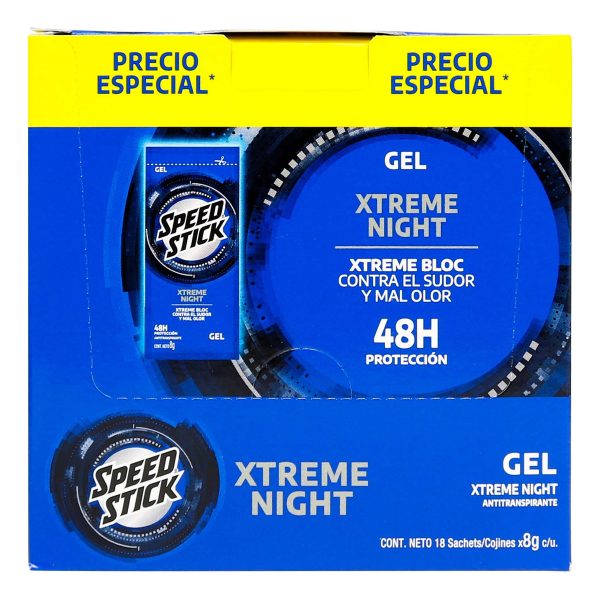Desodorante Speed Stick Men Xtreme Night Gel 18 Sobres - Imagen 2