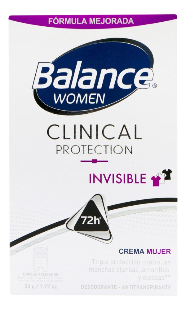 Desodorante Balance Clinical Invisible Mujer Crema 50 Gr