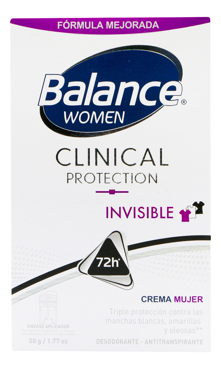 Desodorante Balance Clinical Invisible Mujer Crema 50 Gr