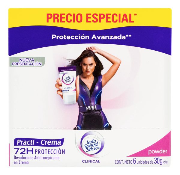 Desodorante Lady Speed Stick Clinical Crema 30 Gr 6 Unidades