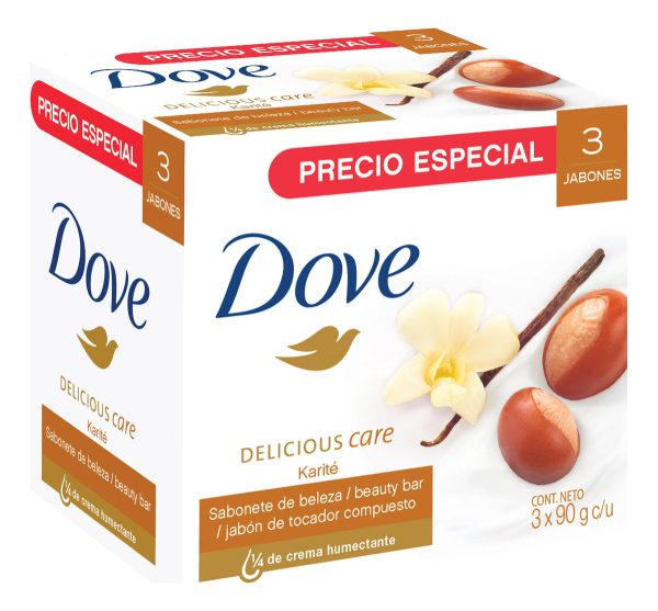 3 Jabones Dove Delicious Care 90 Gr C/u
