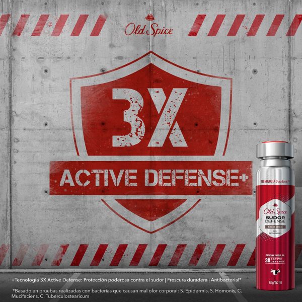 2 Desodorantes Old Spice Spray Seco Seco Sudor Defense - Imagen 2