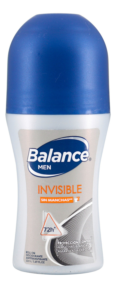 Desodorante Balance Men Invisible Sin Manchas Roll-on 50 Ml