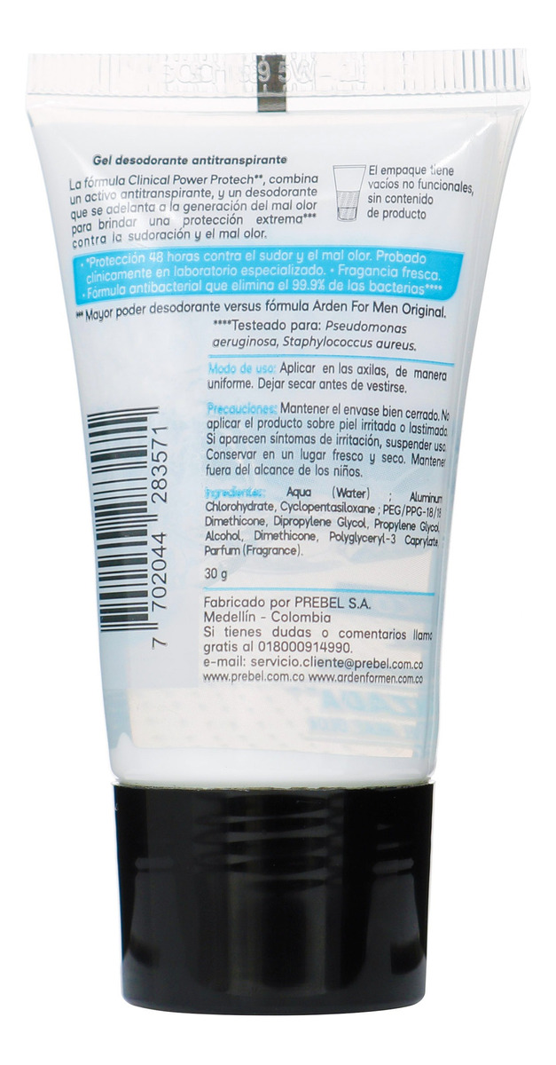 Desodorante Arden For Men Clinical Power Protech Gel 30 G - Imagen 2