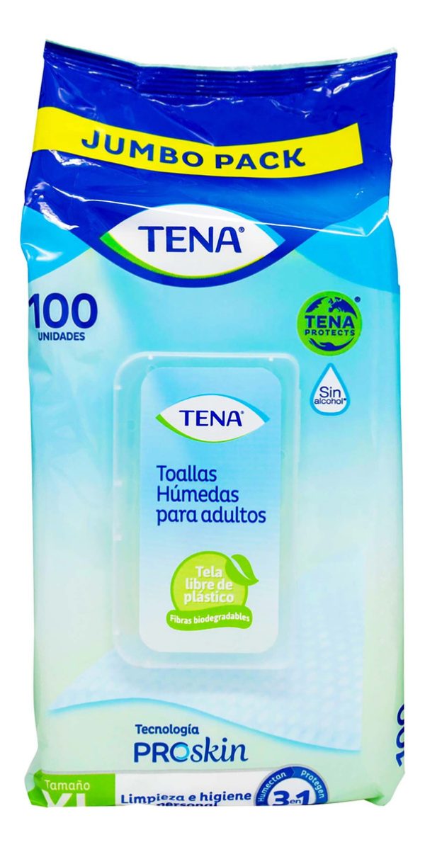 Toallas Humedas Tena 3 En 1 X 100 Unidades