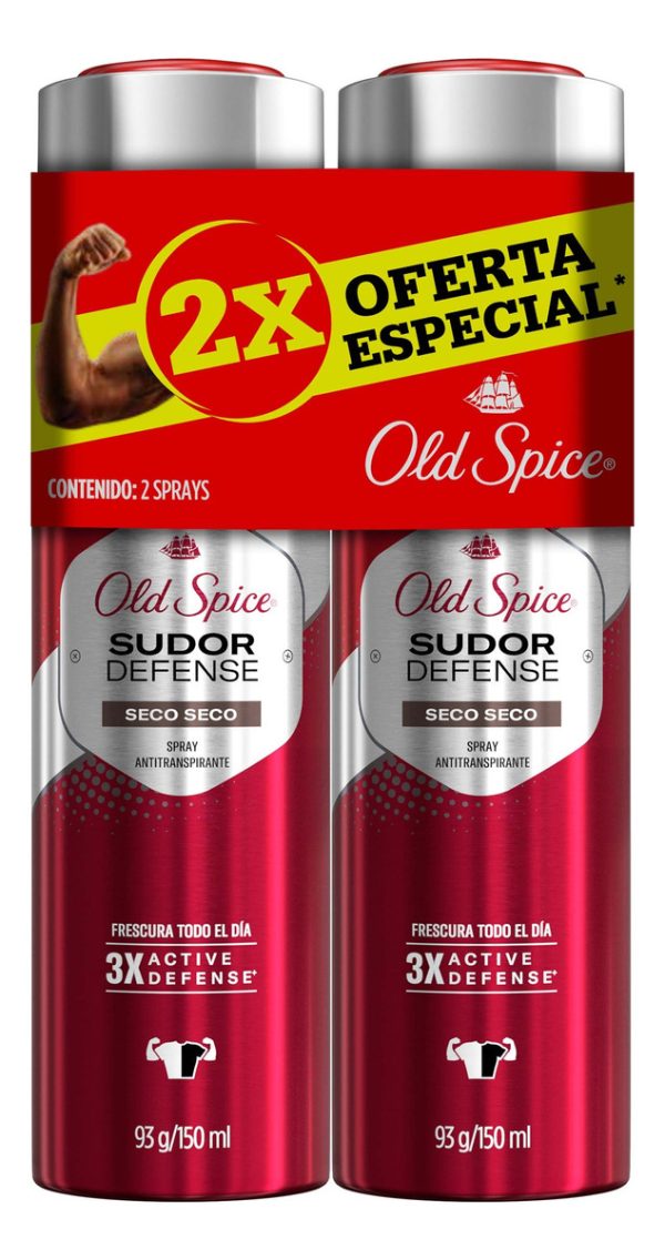 2 Desodorantes Old Spice Spray Seco Seco Sudor Defense