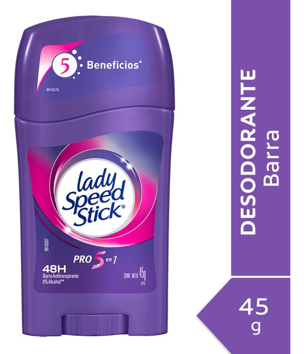 Desodorante Lady Speed Stick Pro 5 En 1 Barra 45 Gr