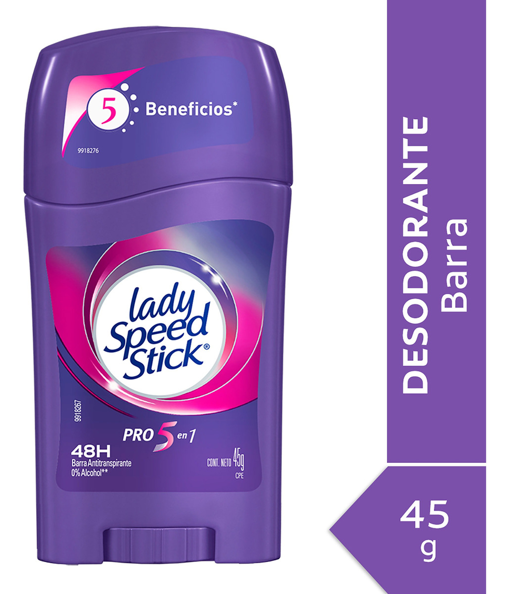 Desodorante Lady Speed Stick Pro 5 En 1 Barra 45 Gr