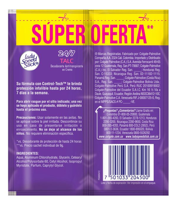 Desodorante Lady Speed Stick Crema Double Defense 18 Sobres - Imagen 2