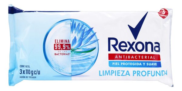 Jabón Rexona Limpieza Profunda 110 Gr 3 Unidades