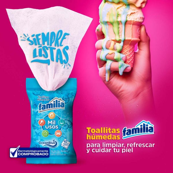Toallitas Humedas Familia Mil Usos 10 Unidades - Imagen 2