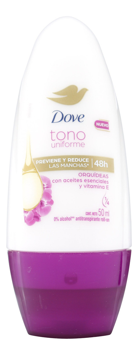 Desodorante Dove Tono Uniforme Orquideas Roll-on 50 Ml