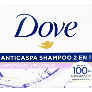 Shampoo Dove Anticaspa Hidratación Y Suavidad 12 Sobres