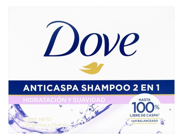 Shampoo Dove Anticaspa Hidratación Y Suavidad 12 Sobres
