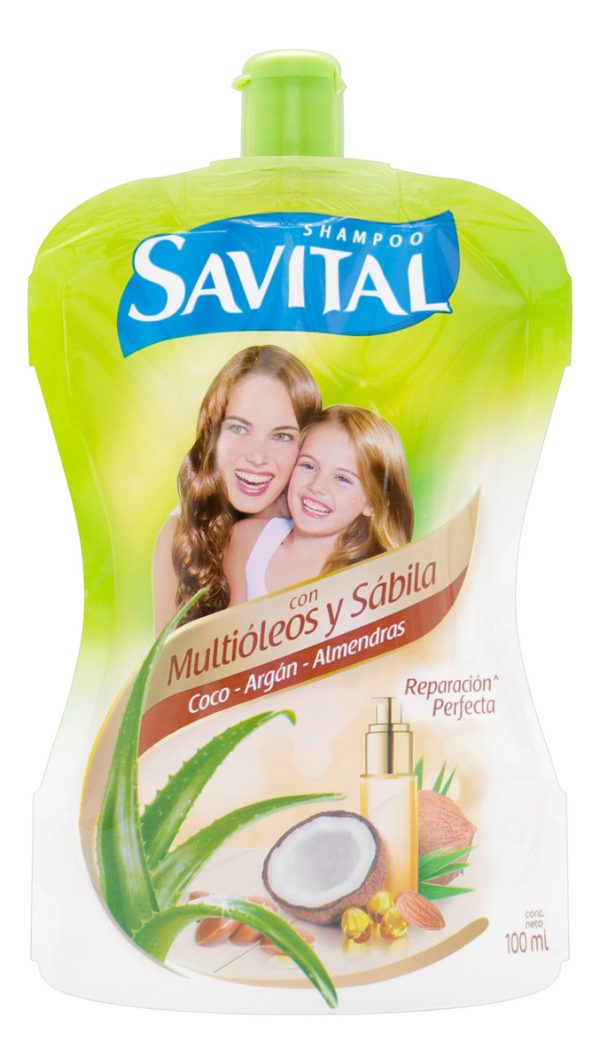 Shampoo Savital Multióleos Y Sábila 100 Ml