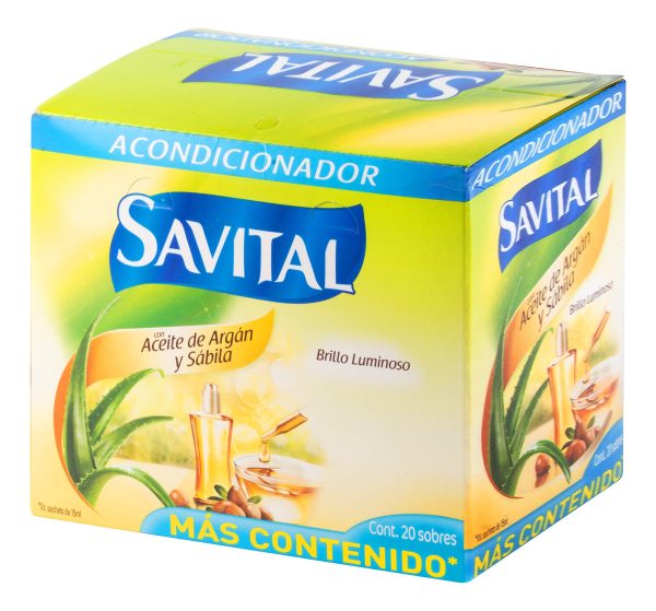 Acondicionador Savital Aceite De Argán Y Sábila 20 Sobres