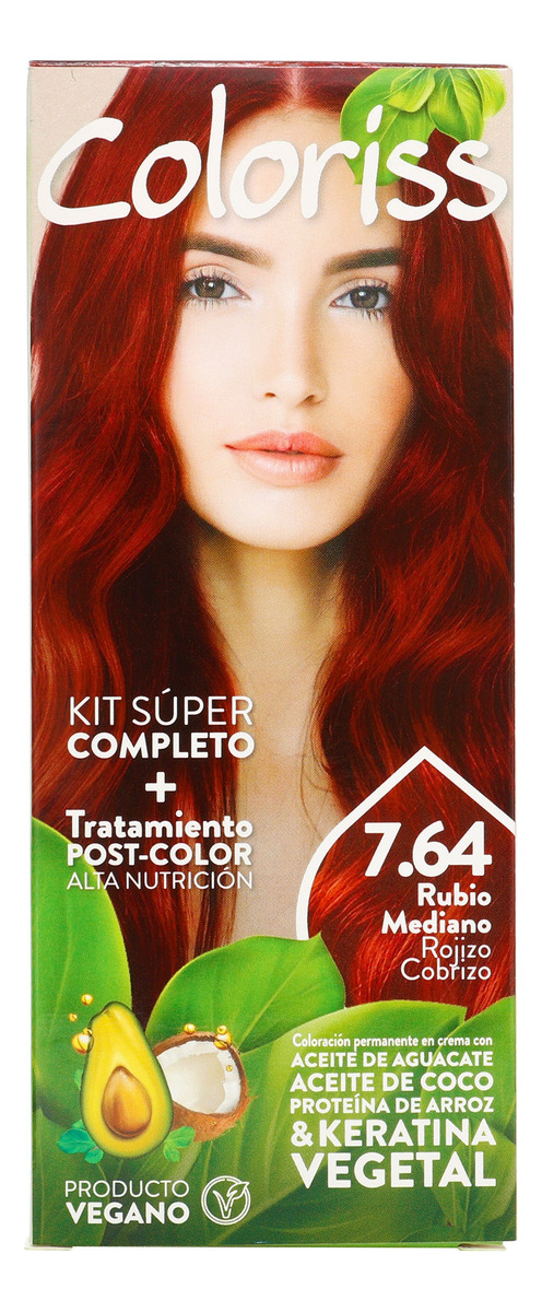 Tinte Coloris Kit 7.64 Rubio Mediano Rojizo Cobrizo - Imagen 2