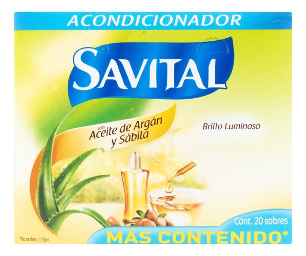 Acondicionador Savital Aceite De Argán Y Sábila 20 Sobres - Imagen 2
