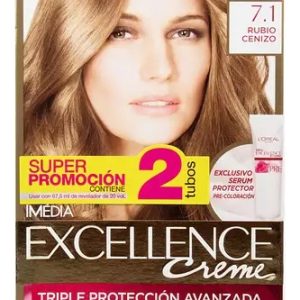 Kit Tinte L'oréal Excellence Creme 7.1 Rubio Cenizo