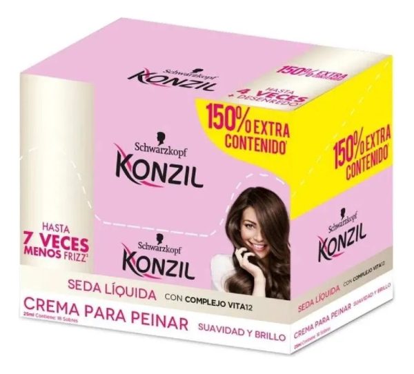 Crema Para Peinar Konzil Seda Liquida 18 Sobres
