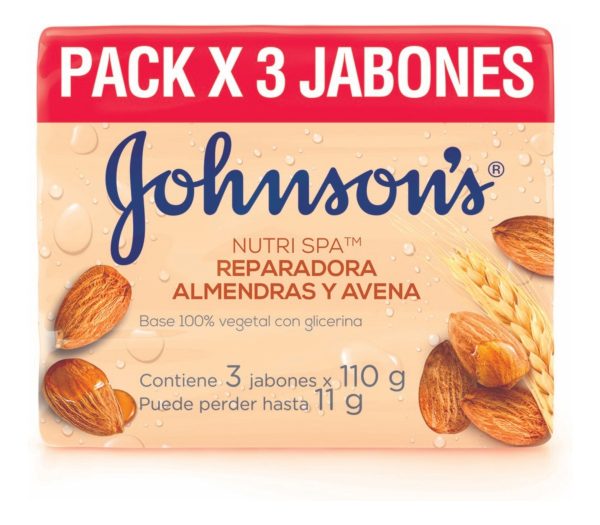 Jabón Johnsons Almendras Y Avena 110 Gr 3 Unidades