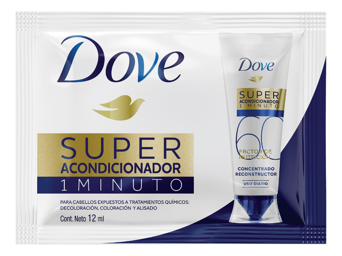 Super Acondicionador Dove 1 Minuto 12 Sobres - Imagen 2