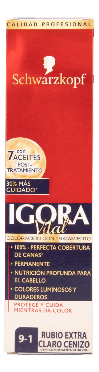 Tinte Igora 9-1 Rubio Extra Claro Cenizo