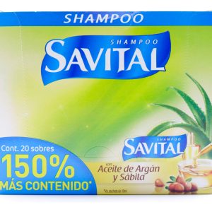 Shampoo Savital Aceite De Argán Y Sábila 20 Sobres