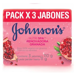 Jabón Johnsons Renovadora Granada 110 Gr 3 Unidades