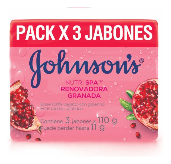 Jabón Johnsons Renovadora Granada 110 Gr 3 Unidades