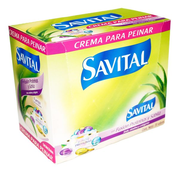 Crema Para Peinar Savital Fusión De Proteínas 20 Sobres - Imagen 2