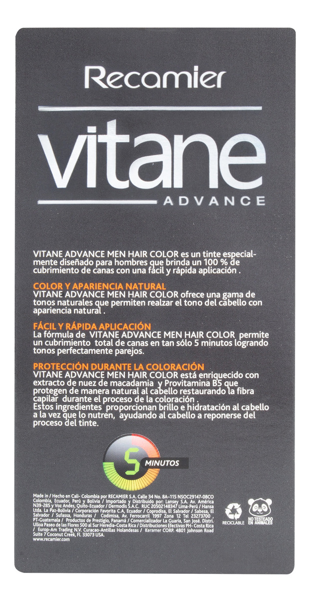 Tinte Para Hombre Vitane Negro 25 Gr - Imagen 3