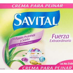Crema Para Peinar Savital Fusión De Proteínas 20 Sobres