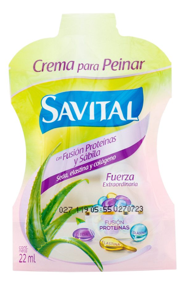 Crema Para Peinar Savital Fusión De Proteínas 20 Sobres - Imagen 3