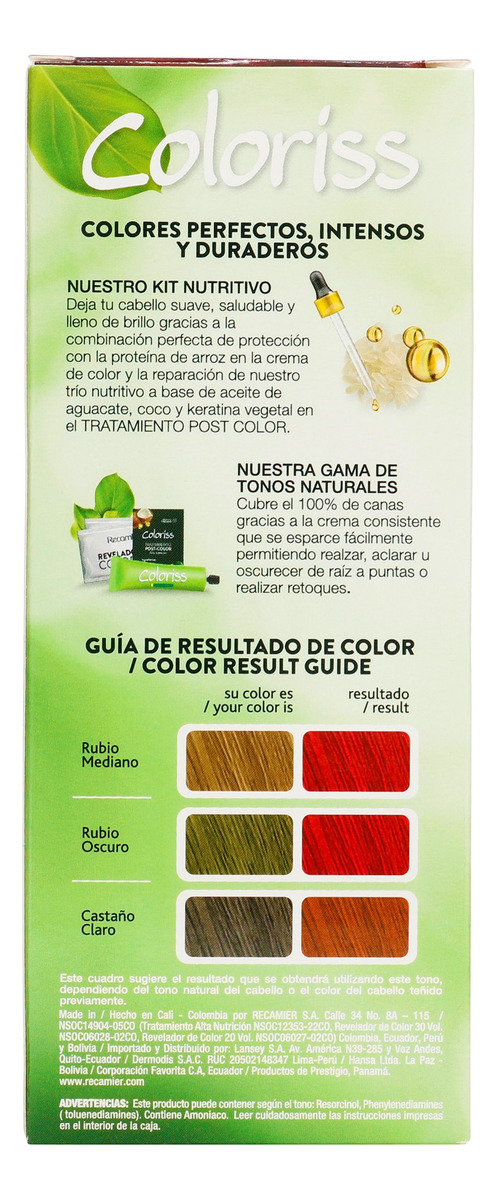Tinte Coloris Kit 7.64 Rubio Mediano Rojizo Cobrizo - Imagen 4