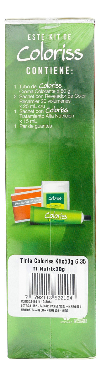 Tinte Coloris Kit 6.35 Rubio Oscuro Chocolate + Tratamiento - Imagen 2