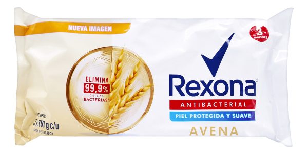 Jabón Rexona Antibacterial Avena 110 Gr 3 Unidades