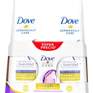 Shampoo Dove Hidratación Y Suavidad 370 Ml C/u 2 Unidades