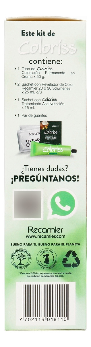 Tinte Coloris Kit 8.0 Rubio Claro - Imagen 5