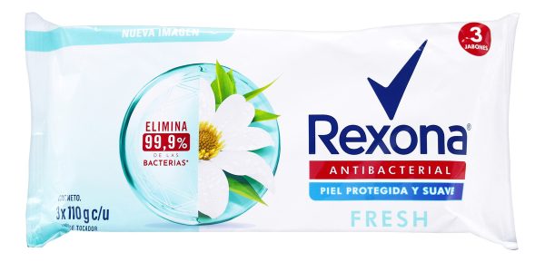 Jabón Rexona Antibacterial Fresh 110 Gr 3 Unidades